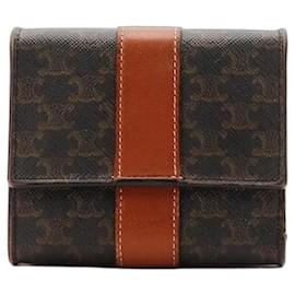 Céline Triomphe Canvas Portemonnaie Braun Andere