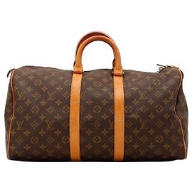 Bolsa de viagem Louis Vuitton Keepall 55 Monogram Canvas Marrom Monograma