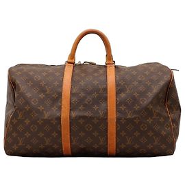 Bolsa de viagem Louis Vuitton Keepall 55 Monogram Canvas Marrom Monograma