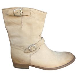 Botas Belstaff em couro bege estado de novo Bege