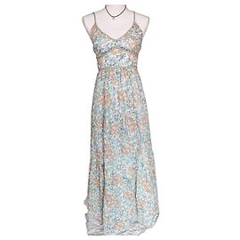 Claudie Pierlot Maxikleid mit Blumenmuster Pink Weiß Blau Andere