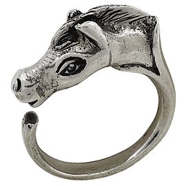Hermès Anillo de banda en plata 925 Hermes Plata