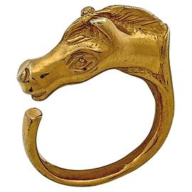 Hermès Hermes HERMES Cheval Anillo de Caballo Dorado