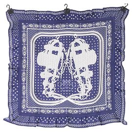 Hermès Bandana Hermes Brides Gala Dot Blu navy