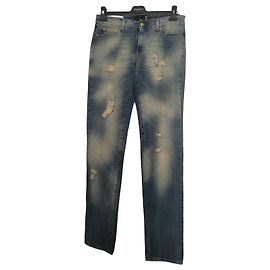 Roberto Cavalli Washed and distressed jeans Just Cavalli Blue