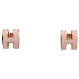 Hermès Brincos Pop H Hermes em Ouro e Rosa Rosa Dourado