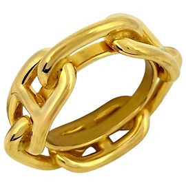 Hermès Hermes Lugate Scarf Ring Chaine d'Ancre GP Gold D'oro