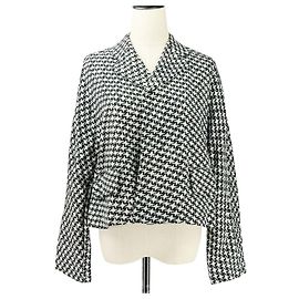 Autre Marque Comme des Garcons Houndstooth Wool Cropped Jacket Black White