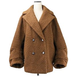 Autre Marque DAISY LIN Fondant Chocolat Shearling Half Coat Brown Other
