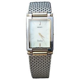 Relógio de quartzo Seiko Dolce ref. 2N20-5010 Branco Dourado