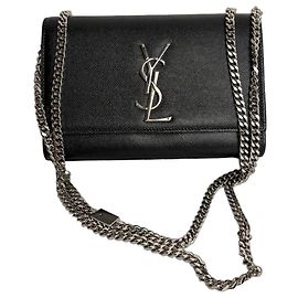 Saint Laurent YSL Monogram Chain Wallet Black