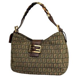 Borsa a tracolla Fendi Zucchino Marrone Multicolore Verde