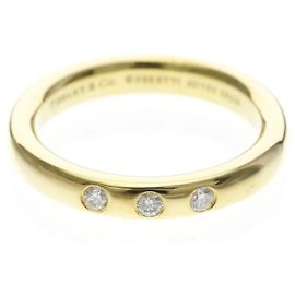 Tiffany & Co Tiffany 18K Yellow Gold Diamond Stacking Band Ring Golden