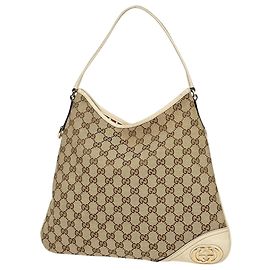 Borsa a Spalla Gucci GG Canvas Bianco Beige