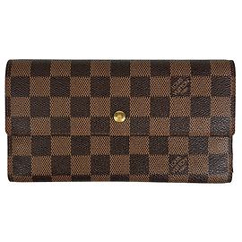 Louis Vuitton Damier Brauner Langer Geldbeutel Braun Damier ebene