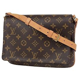 Bolso de hombro Louis Vuitton Musette Tango Castaño