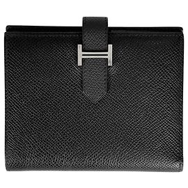 Hermès Hermes Bearn Compact Bi-fold Wallet Black