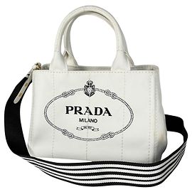 Prada Canapa Tote Bag White