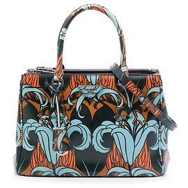 Sac à main Prada Black Small Saffiano Lux Galleria Lily Print Double Zip Autre