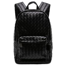 Rucksack Bottega Veneta Black Small Leather Intrecciato Schwarz