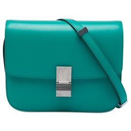Céline Celine Blue Medium Calfskin Classic Box Bleu Autre