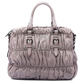 Bolsa Prada Gray Nappa Gaufre Marrom
