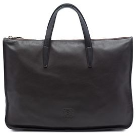 LOEWE Brown Leather Anagram Toledo Briefcase Brown Dark brown