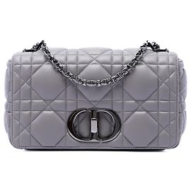 Borsa a tracolla Dior Gray Medium Calfskin Macrocannage Caro Marrone Grigio antracite