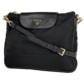 Borsa a tracolla Prada PRADA Logo Plate Nero