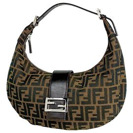 Bolsa de ombro Fendi padrão Zucca Marrom
