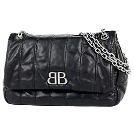 Borsa a Spalla Balenciaga Monaco Chain Nero