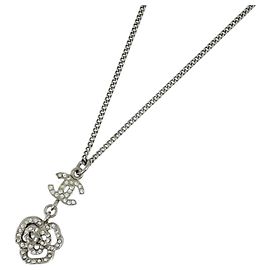 Collar Chanel plateado con strass Plata