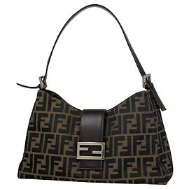 Fendi Brown Leather Shoulder Bag Brown