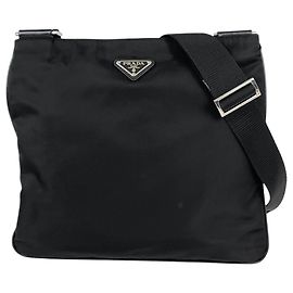 Borsa a tracolla in nylon nero e pelle Prada Nero
