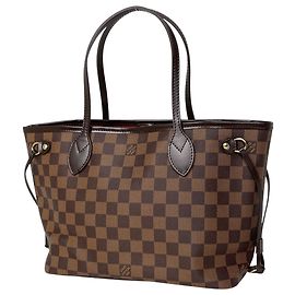 Borsa Louis Vuitton Damier Brown Neverfull PM Marrone Damier ebene