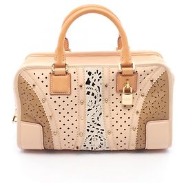 Bolsa Loewe Amazona 28 Marrom Multicor Bege