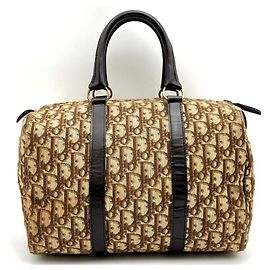 Borsa Boston Christian Dior Trotter Marrone