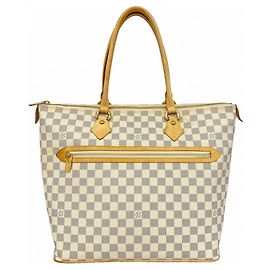 Louis Vuitton Damier Azur Saleya GM Tote Bag Weiß