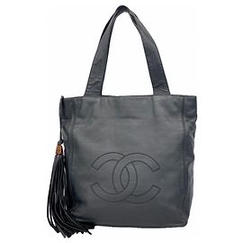 Chanel Tote Bag aus schwarzem Lammleder Schwarz