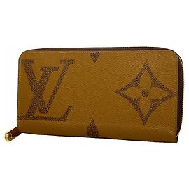 Louis Vuitton Monogram Giant Reverse Zippy Wallet Brown