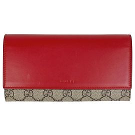Cartera larga Gucci GG Pattern Roja Beige