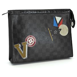 Louis Vuitton Pochette Voyage MM Clutch Bag Black