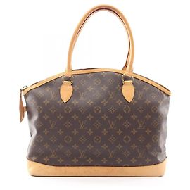 Borsa Tote Louis Vuitton Lockit Horizontal Monogram Marrone