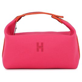 Hermès Pochette sac à main en toile Hibiscus Bride-à-Black GM Hermes Rouge
