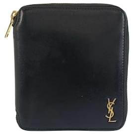 Portefeuille bi-pli en cuir noir Tiny de Yves Saint Laurent Noir