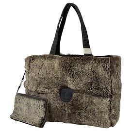 Chanel Brown Fabric Handbag Brown