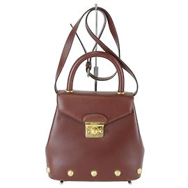 Salvatore Ferragamo Brown Leather Shoulder Bag Brown