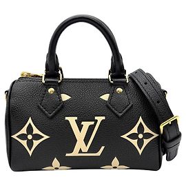 Louis Vuitton Nano Speedy Handbag Black Multiple colors Beige Monogram