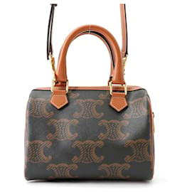 Céline Celine Triomphe Small Boston Lederhandtasche Kamel