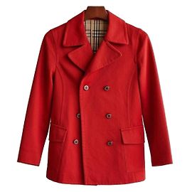 Burberry Blue Label Chaqueta Cruzada de Algodón Rojo Roja
